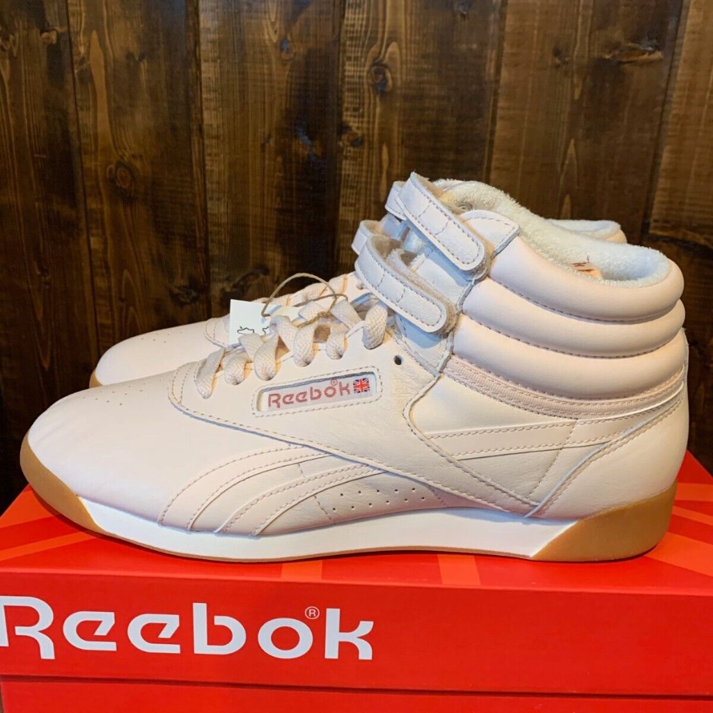 Women's Reebok Freestyle F/S Hi-Tops Pale Pink With Gum Soles Size 5 Without Box